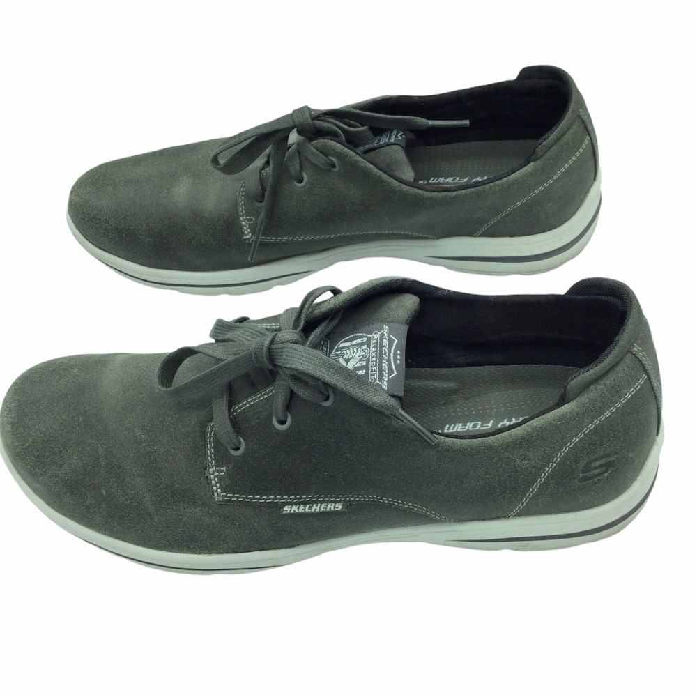 Skechers Harper Epstein Grey Leather Oxfords Relax
